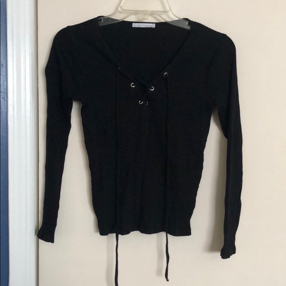 Zara Long Sleeve Tie Top